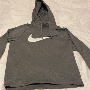 Nike Charcoal Hoodie with White Swoosh